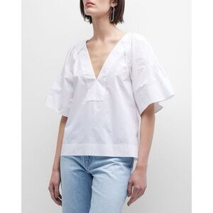A.L.C. Hillary White V-Neck Women's Top